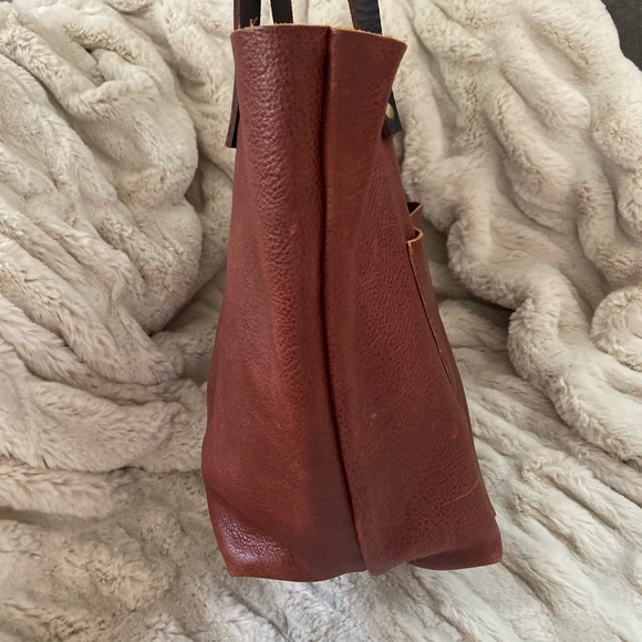 Portland Leather Goods Pebbled Leather Nutmeg Tote Bag - Picture 8 of 10